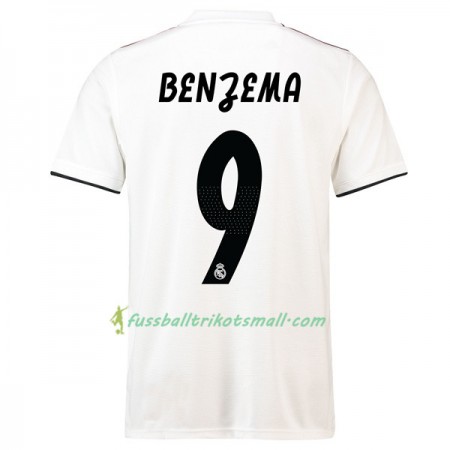 Günstige Fußballtrikots Real Madrid Benzema 9 2018-2019 Kurzarm Heimtrikotsatz kaufen